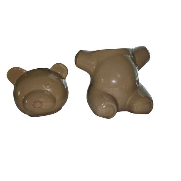 Vintage Ceramic Bear Cookie Jar – Brown Glazed Pottery – Retro Kitchen Decor - Picture 2 of 9